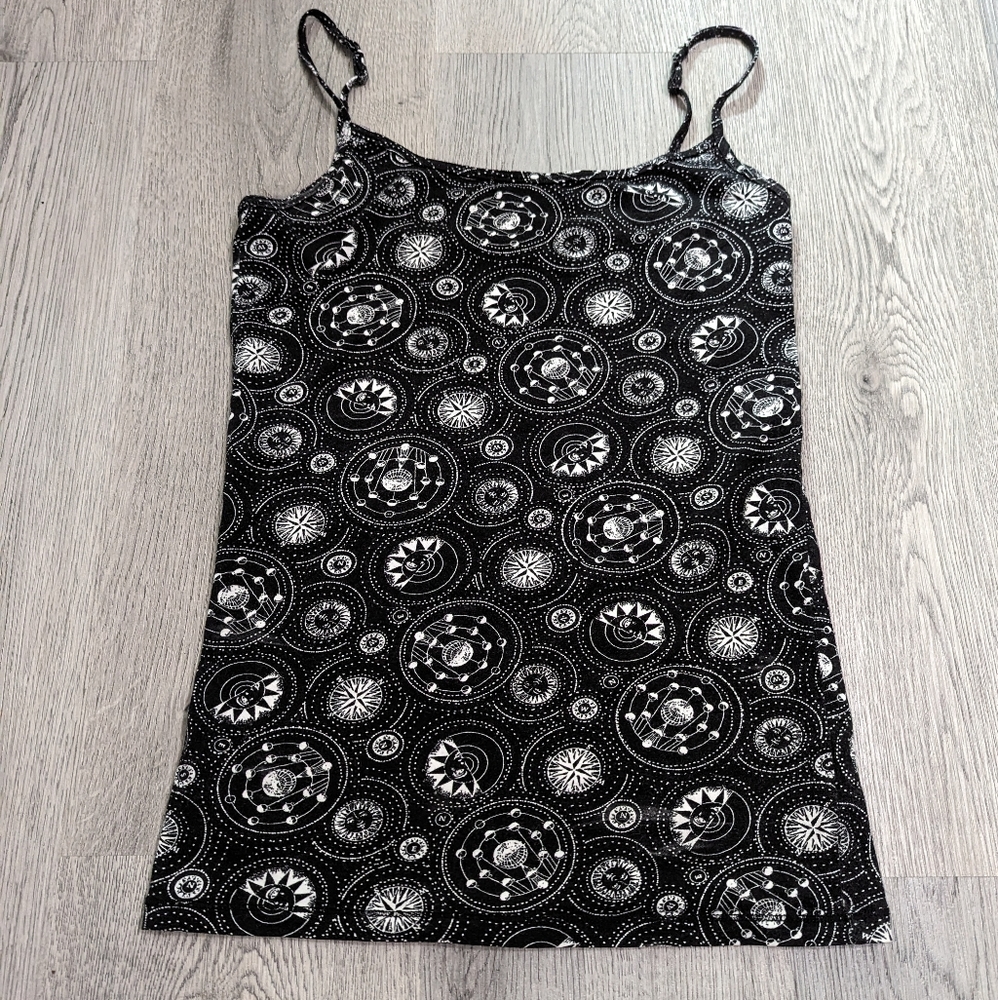 Celestial Moon Sun Star Cami Top Medium Whimsigoth Goth Y2K Fairy Grunge